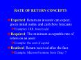 RATE OF RETURN CONCEPTS