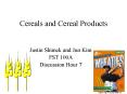 Cereals and Cereal Products