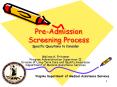 PreAdmission Screening Process