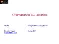 Orientation to BC Libraries