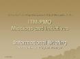 Information Technology Management Project Management Office ITMPMO Missions and Initiatives
