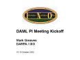 DAML PI meeting kickoff