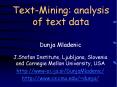 TextMining: analysis of text data
