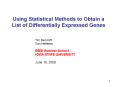 Using Statistical Methods to Obtain a List of Differentially Expressed Genes