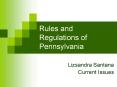 Rules and Regulations of Pennsylvania
