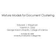 Mixture Models for Document Clustering