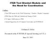 ITER Test Blanket Module and the Need for Coordination