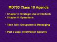 MD703 Class 10 Agenda