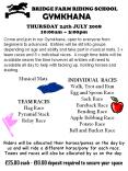 Come and join in our Gymkhana, open to everyone from beginners to advanced. Entries will be slit into groups depending on age and ability and take part in musical mats, 3 x team races and 5 x individual races. A rough time table will be available