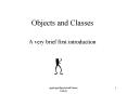 Objects and Classes