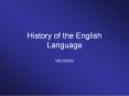 History of the English Language
