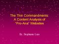 The Thin Commandments: A Content Analysis of ProAna Websites