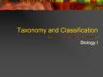 Taxonomy and Classification