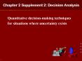 Chapter 2 Supplement 2: Decision Analysis