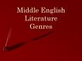 Middle English Literature Genres