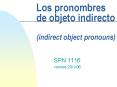 Los pronombres de objeto indirecto indirect object pronouns