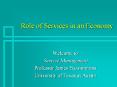 Role of Services in an Economy