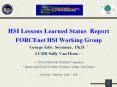 HSI Lessons Learned Status Report