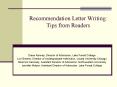 Recommendation Letter Writing: Tips from Readers