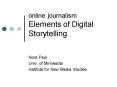 online journalism Elements of Digital Storytelling