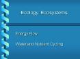Ecology: Ecosystems
