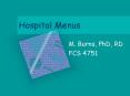 Hospital Menus