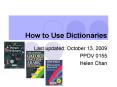 How to Use Dictionaries