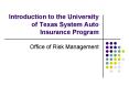 Introduction to the University of Texas System Auto Insurance Program