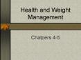 Health and Weight Management