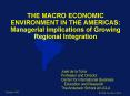 THE MACRO ECONOMIC ENVIRONMENT IN THE AMERICAS: Managerial Implications of Growing Regional Integrat
