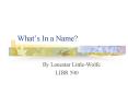 Whats In a Name