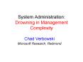 System Administration: Drowning in Management Complexity