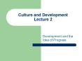 Culture and Development Lecture 2