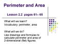 Perimeter and Area Lesson 2.2 pages 61 65