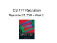 CS 177 Recitation