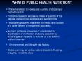 WHAT IS PUBLIC HEALTH NUTRITION?