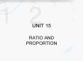 RATIO AND PROPORTION