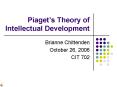 Piagets Theory of Intellectual Development