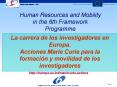 La carrera de los investigadores en Europa'