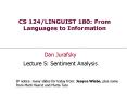 CS 124LINGUIST 180: From Languages to Information
