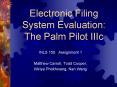 Electronic Filing System Evaluation: The Palm Pilot IIIc