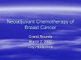 Neoadjuvant Chemotherapy of Breast Cancer