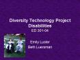 Diversity Technology Project Disabilities ED 30104