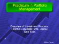 Practicum in Portfolio Management