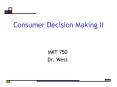 Consumer Decision Making II