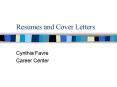 Resumes and Cover Letters