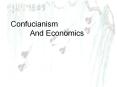 Confucianism And Economics