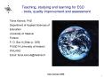 Teaching, studying and learning for ESD tools, quality improvement and assessment