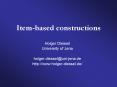 Itembased constructions