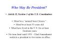 Who May Be President